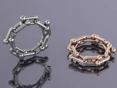 Tiffany Hardwear Ring Jewelry Gold  3D print model