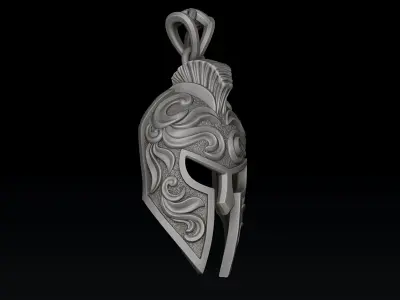 Warrior Helmet Pendant Ring v3 Collection 3D print model