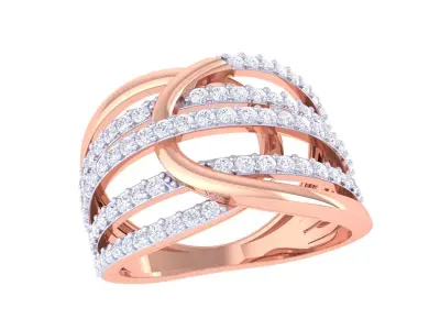 Ladies diamond ring 3D print model 4