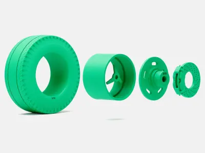 15x10 Kidney Bean Wheel Firestone Dragster Cheater Slick 3D print model