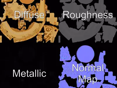 Ornate Ivory Knight model pack Low-poly 3D model