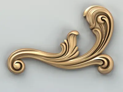 Carved decor horizontal 043 3D model