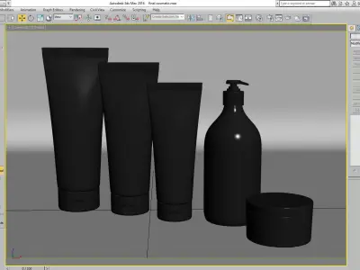 Cosmetic Bottle and Tube Set 3D model 3D model