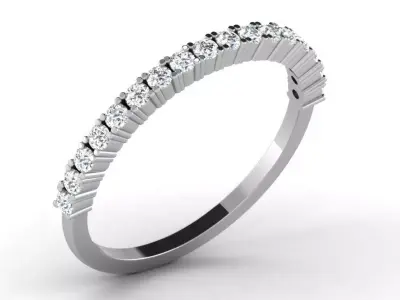 Light Weight White Gold Diamond Ring DR-6425 3D print model