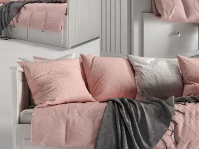 Hemnes daybed with bedding 3D model