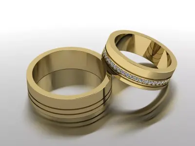 Wedding Ring Gold 3D print model
