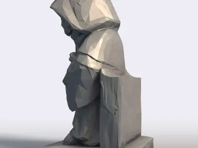 Low Poly Halloween Ghost Geometric Ghost Figure  3D print model