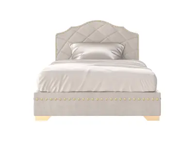 Luxe gold upholstered bed by MODENESE 3D model