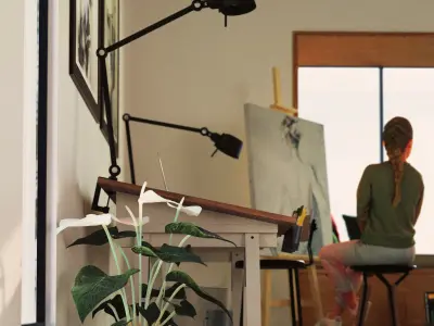 Art Studio and Home Office Scene 3D model