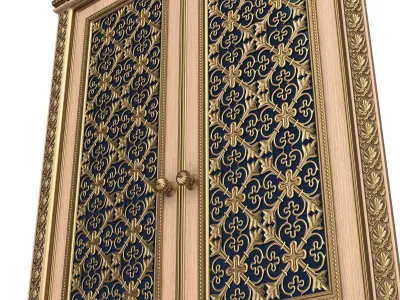 Carved Door Classic 01201 Wood Low-poly 3D model