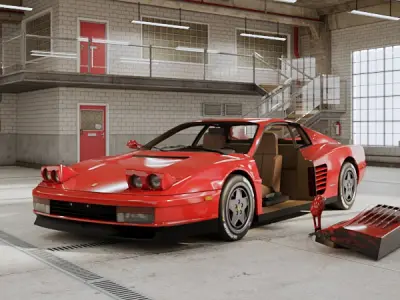 Ferrari Testarossa 1988 - Car Classic Low-poly 3D model