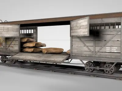 Wild West Farming Wagon 3D model