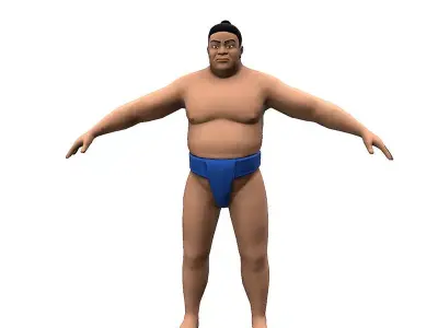 SUMO wrestler Low-poly 3D model