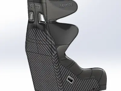 Scaled SPARCO PRO-ADV Ultralight Fiberglass Seat 3D print model