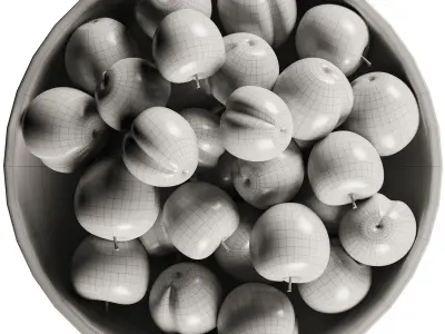 French Marble Bowl with Yellow Plums 3D model