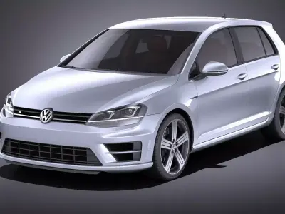 Volkswagen Golf VII R 5-door 2015 VRAY 3D model