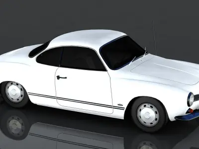 Volkswagen Karmann Ghia Low-poly 3D model