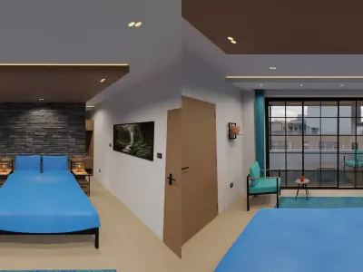 Low Poly Modern Apartment Low-poly 3D model