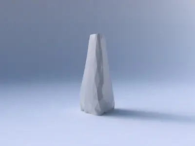 Vase puffy tipped triangle with low-polygon 3D print model