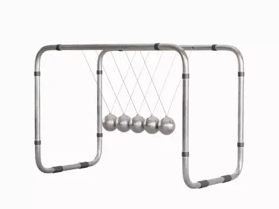 Newton Cradle Set Low-poly 3D model
