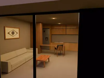 Modern Two-Story House with Pergola 3D model