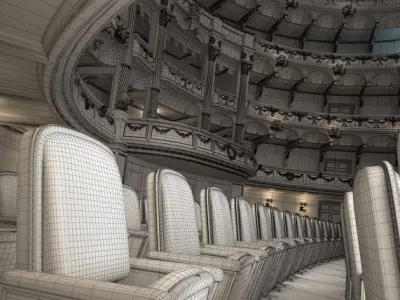Luxury Theater Hall 3D model