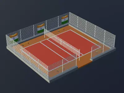 Volleyball Stadium - India Low-poly 3D model