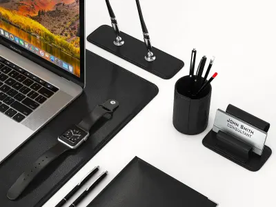 Classic Silver Workplace MacBook  3D model