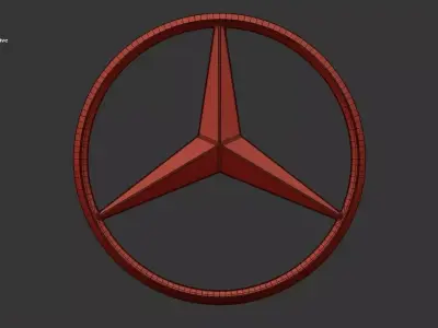 Mercedes logo 02 3D print model
