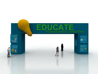 Huge ads Gate for Coronavirus-Tunal Low-poly 3D model