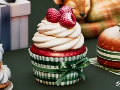 Winter Gift Pack Low-poly 3D model