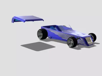 RODSTER Custom Hotrod with Interior n Driveline 3D print model