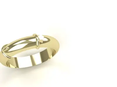 Buckle Ring Gold Silver Platinum Luxury Jewelry 3D print model
