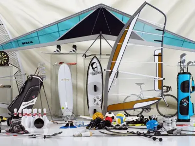 Sport Equipment Collection 3D model