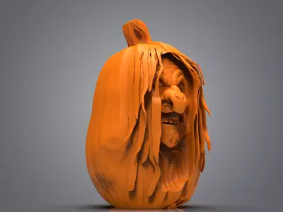 Realistic Halloween Pumpkin Decoration - Jack O Lantern 3D print model