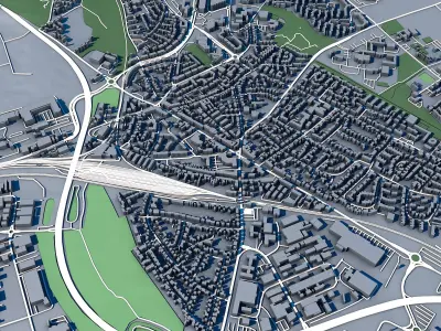 Hurth Town Germany Rhine Erft District Architecture  3D model