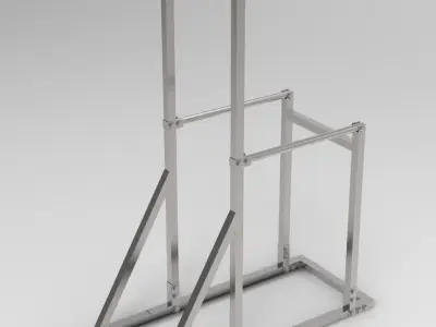 Gym equipment Pull-up bar and Dip construction Free 3D model