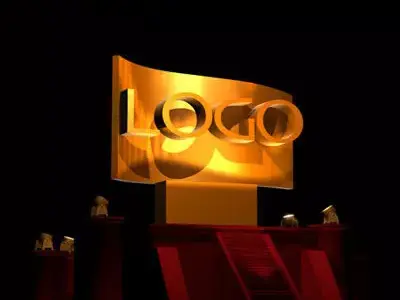 Hollywood style logo scene 3D model