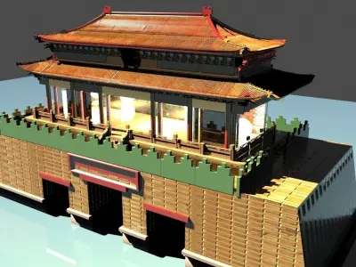  Chinese ancient house  3D model purchase