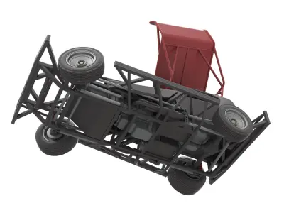 BriSCA Formula 1 Stock Car for Dirt while turning Scale 1 to 25 3D print model