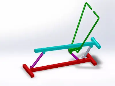 Rowing machine for street workaut 3D model