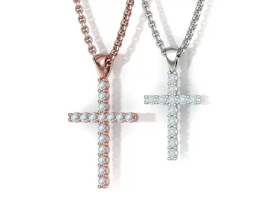 Diamond Crosses  Small and Big Crosses 2mm Stones 3D print model