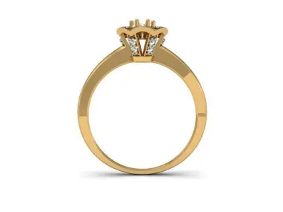 Classic Ring 3D Model - Jewelry - Printable - Diamond or Zircon 3D print model