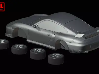 Porsche 911 996 GT2 2001-2005 3D print model