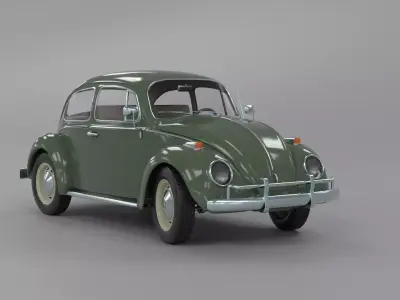 vw bug Low-poly 3D model