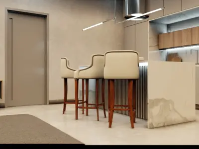 Stool Eros Low-poly 3D model