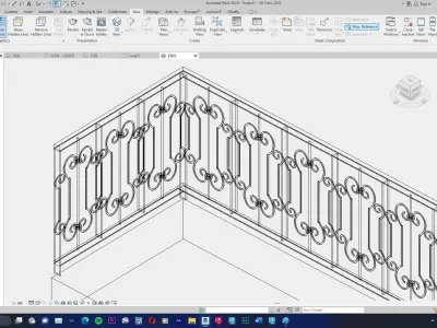 Classic Railing Revit Family type 016 3D model