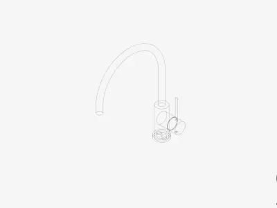 Sink Mixer - Luxury - Sleek - Gooseneck - 220 Low-poly 3D model