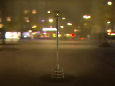 Cyberpunk - sci-fi street light unreal engine compatable Low-poly 3D model