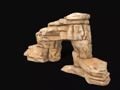 Desert Cliff Stylized Rock Low-poly 3D model